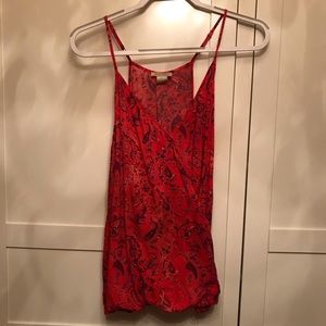 Lucky Brand Red Paisley Top